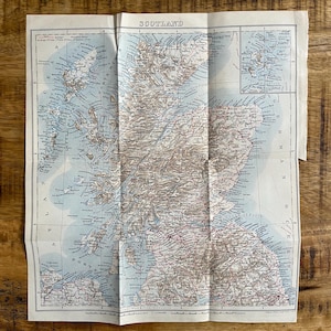 Impressão de guia de viagem vintage da Escócia de 1906