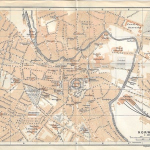 Vintage Reiseführer Druck NORWICH UNITED KINGDOM von 1906