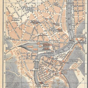Vintage Reiseführer Bilbao Spanien Stadtplan von 1908