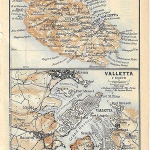 Vintage Reiseführer malta & valletta von 1936