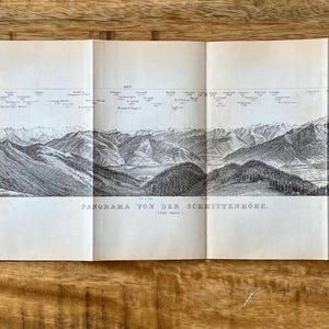 Stampa d'epoca della catena montuosa KITZBUHEL ALPS AUSTRIA del 1907