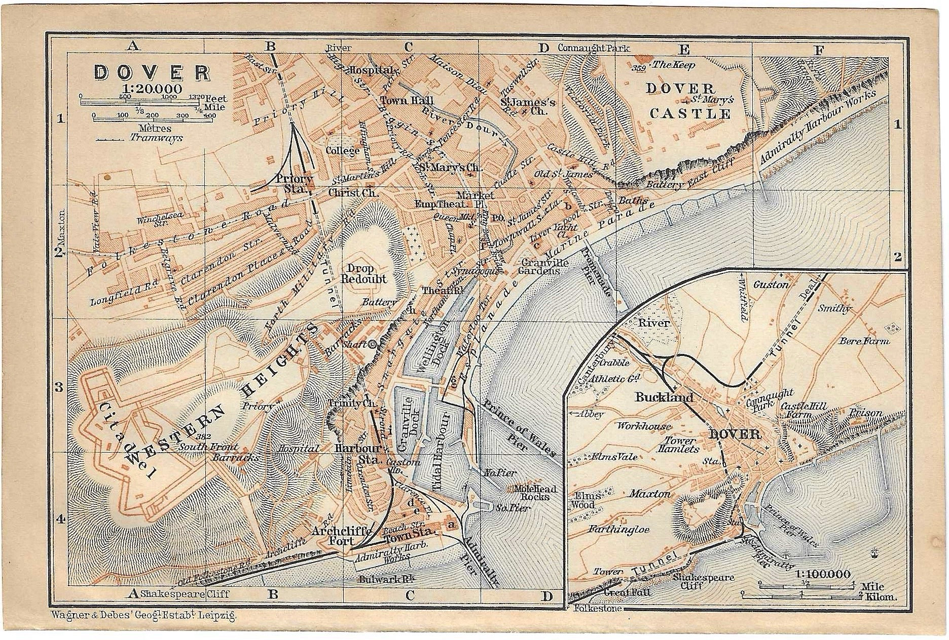 Vintage Travel Guide Print DOVER UNITED KINGDOM City Map From 1906 - Etsy