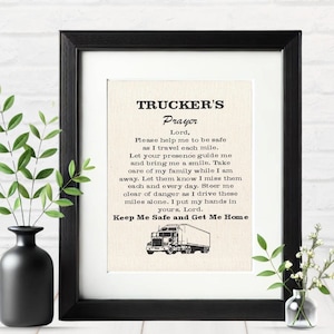 Trucker Prayer Canvas Print: 18 Wheeler Semi Truck Art