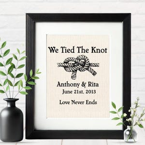 Nautical Knot Wedding Print: Personalized Coastal Engagement Gift
