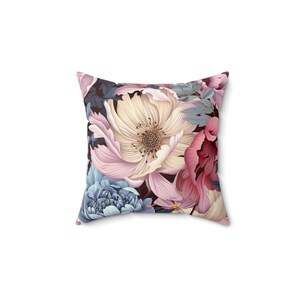 Floral Spun Polyester Square Pillow