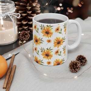 Pretty Yellow Flowers Ceramic Mug 11oz