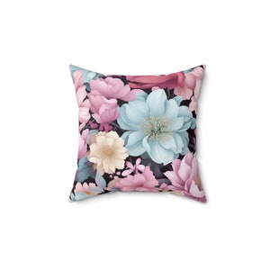 Floral Spun Polyester Square Pillow