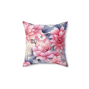 Floral Spun Polyester Square Pillow