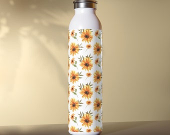 Pretty Yellow Flowers Slim Water Bottle