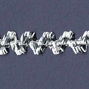 5 Yards 3/8&quot; Shiny Silver Ric Rac - Very Light Trim 15826