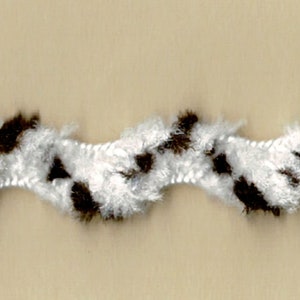 5 Yards 1/2&quot; Brown and White Chenille Ric Rac Trim 27621B