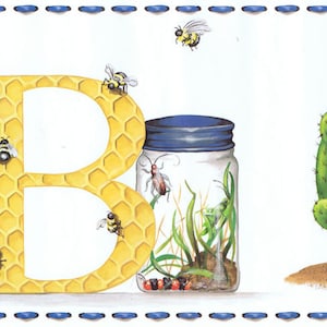 Borde de papel tapiz con alfabeto ABC de York, 5 paneles, BS7934B para manualidades