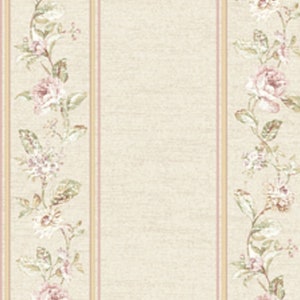 Carta da parati a righe con bouquet floreale di York Wallcoverings FD8462
