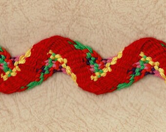 5 Yard Spool of 1&quot; Ric Rac Multi-Color Trim #27127