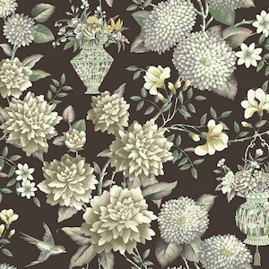 York Williamsburg II Lightfoot Garden Wallpaper, Deep Brown, WL8658