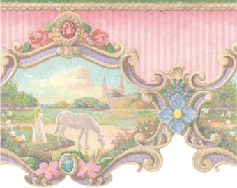 York Princess and Castle Fairy Tale Wallpaper Border 20.5 In. Tall JV6216B