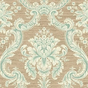 Tapestry Damask Fabric Villa Toscana by Wallquest LB40004F Upholstery per Yard