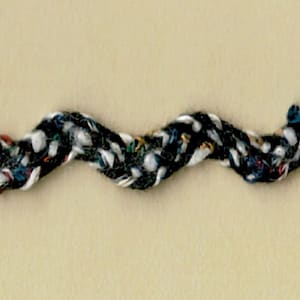 5 Yards 1/4&quot; Black, Multicolor Ric Rac Trim 27117B