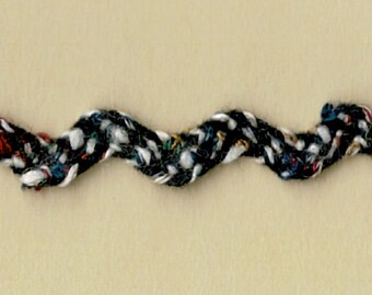 5 Yards 1/4" Black, Multicolor Ric Rac Trim 27117B