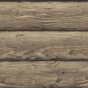 May include: A repeating pattern of horizontal wooden logs featuring a weathered brown texture. The surface displays natural wood grain, visible knots, and horizontal seams between each log, creating a realistic appearance of stacked timber.