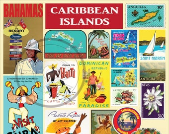 Impressão de viagem para Ilhas do Caribe 24 x 36