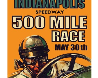 Impresión estilo vintage del Indianapolis Speedway 500