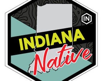 Indiana State Native Sticker 3x3 inch