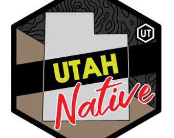 Utah State Native Sticker 4x4 inch