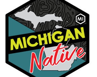 Michigan State Native Sticker 4x4 inch