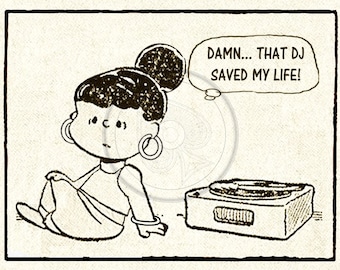 Aquele DJ salvou minha vida - Hip hop kids - estilo de história em quadrinhos antiga