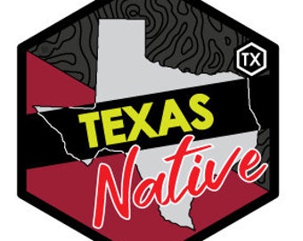 Texas State Native Sticker 4x4 inch