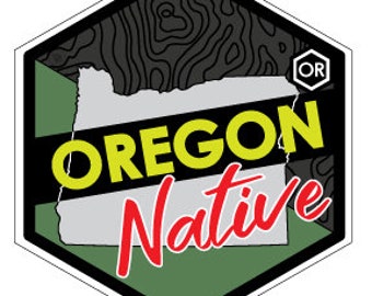 Oregon State Native Sticker 3x3 inch