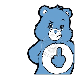 Don&#39;t Care Bear - vinyl sticker - 3&quot;x5&quot;