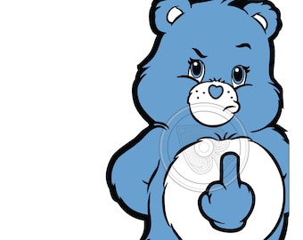 Don't Care Bear - vinyl sticker - 3"x5"