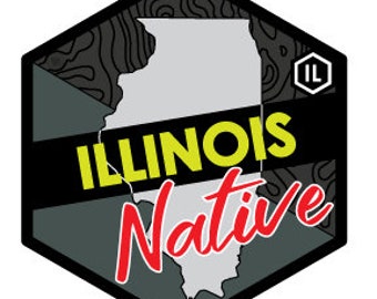 Illinois State Native Sticker 4x4 inch