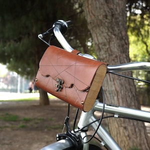 Leather Bike Bag, Handlebar Bag, Bicycle Pannier