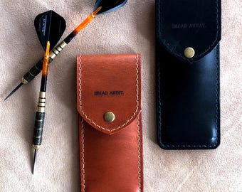 Personalized Leather Darts Case – Custom Dart Wallet – Gift for Dart Player