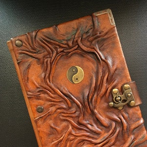 Yin Yang Journal, Spiritual Journal, Leather Notebook