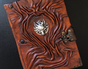 Leder Wolf Journal: Handgefertigtes Notizbuch