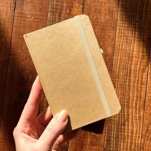 3 peças de diário Kraft, caderno Kraft com elástico