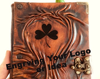 Cuaderno de cuero personalizado: Cuaderno artesanal grabado