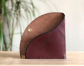 V60 Kaffeefilterhalter aus Leder mit Bambusfuß