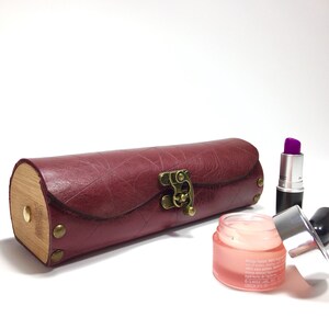 Pochette d'accessoires en cuir, petit sac à cosmétiques en cuir