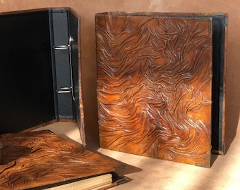 A5 Leather Journal Planner Cover, Refillable 2-Ring Binder, Handcrafted Leather Notebook Portfolio