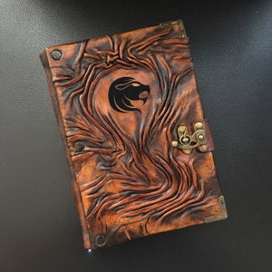 Leo Journal, Lion Leather Notebook, Leather Zodiac Agenda