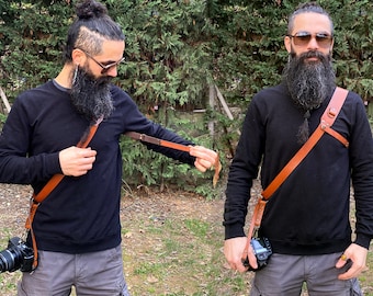 Leather Single Camera Strap, DSLR Sling