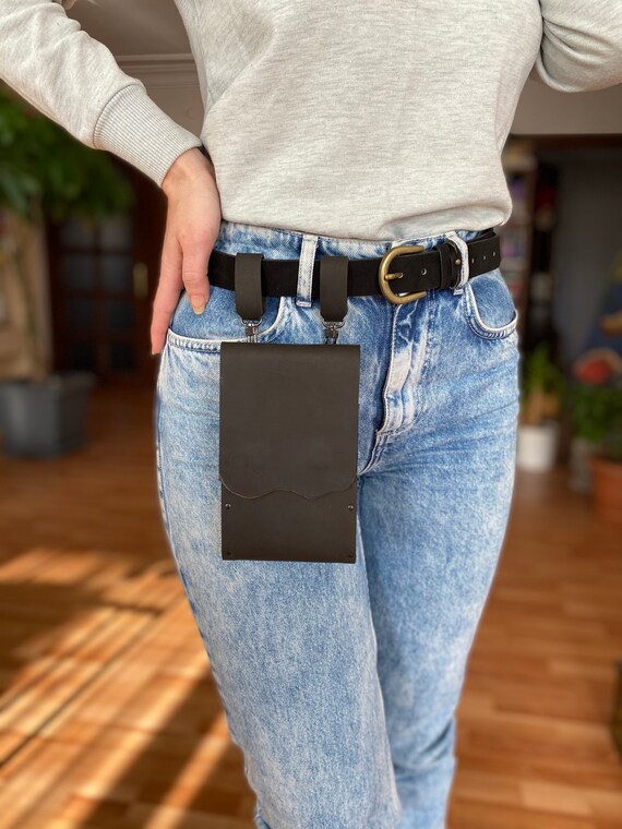 Black Leather Phone Case Crossbody iPhone 6 6S 7 8 Plus XS XR Etsy