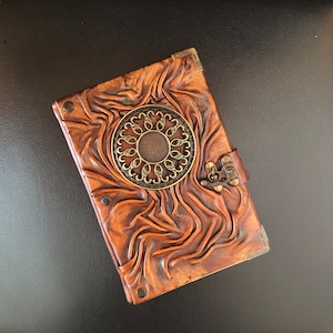 Mandala Leather Journal, Meditation Journal, Gift for Yogis