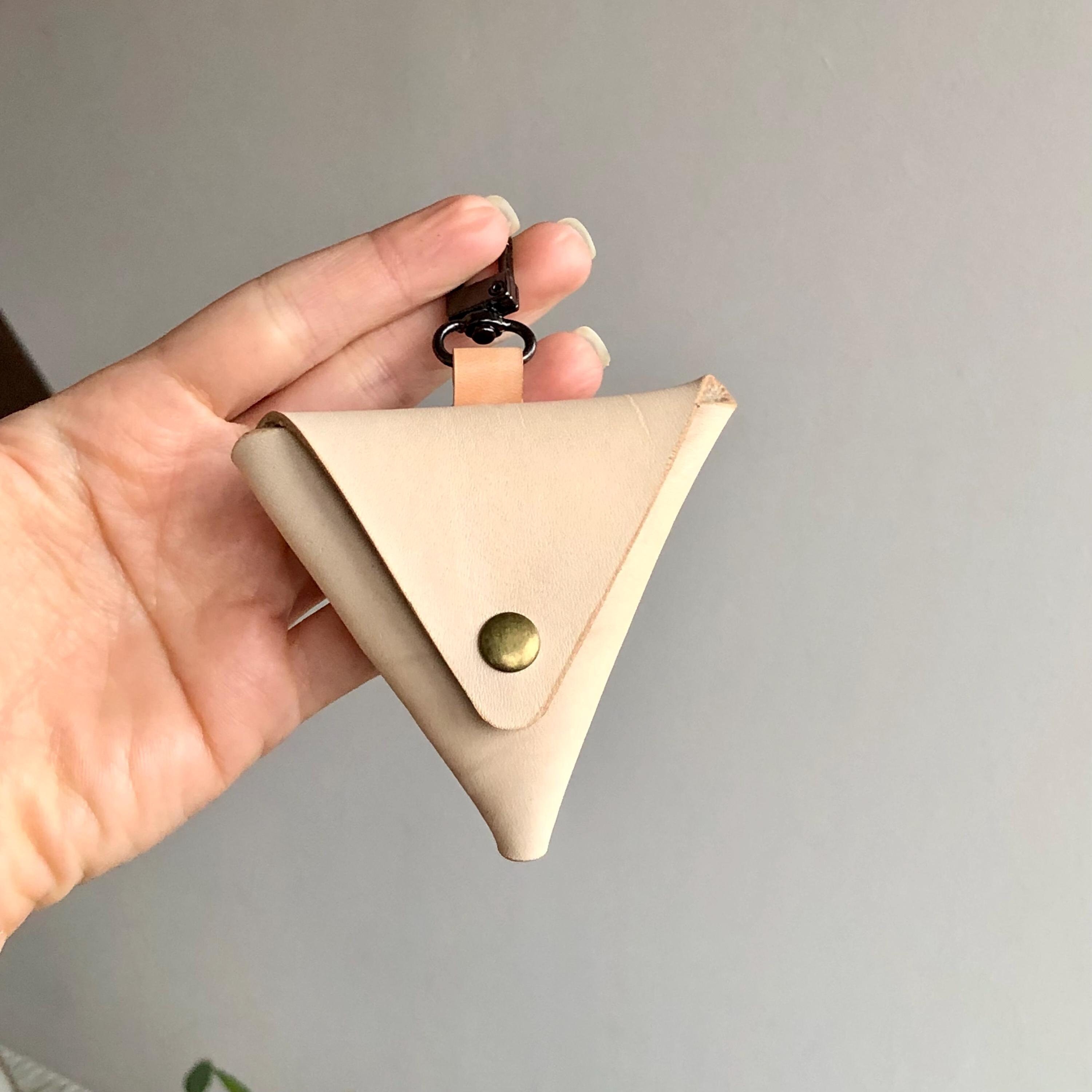 Triangular Keychain 3 Pcs Leather Triangle Keychain Coin Purse - Minimalist Change Purse - Etsy