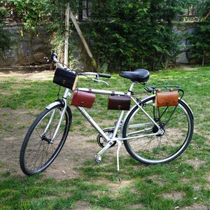 Leather Bicycle Bag, Bike Handlebar Bag
